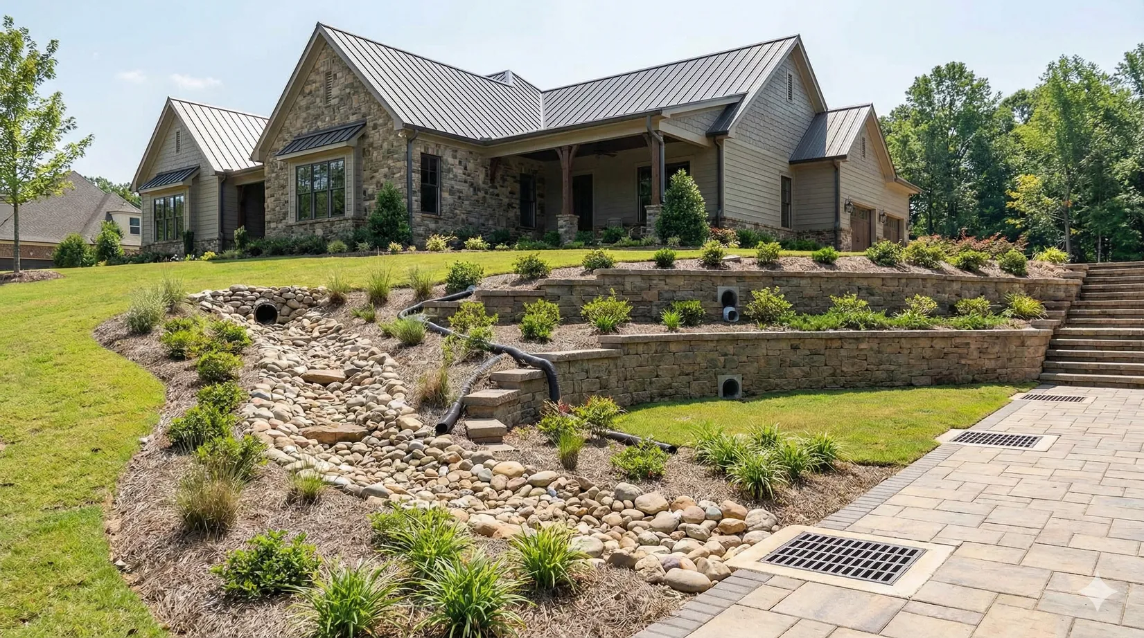 Drainage Solutions pressure washing company Exterior Cleaning Guys
